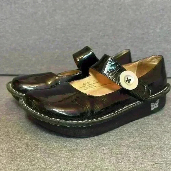 Alegria Classic Paloma Brilliant Black Patent Leather Clog Euro Sz 37 (6.5 USA) - Picture 2 of 14